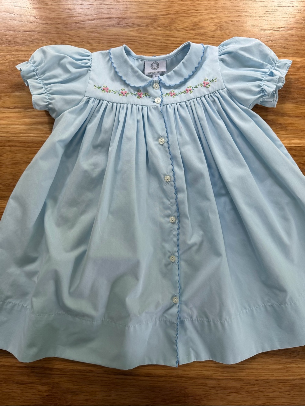 The Proper Peony Girls Blue Rose Garden Ingrid Dress 4T - Picture 5 of 6